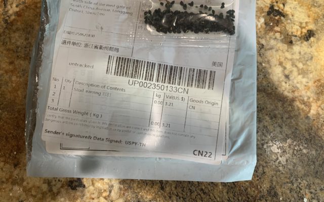 MDA receiving reports of residents receiving seed packages from China
